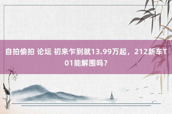 自拍偷拍 论坛 初来乍到就13.99万起，212新车T01能解围吗？