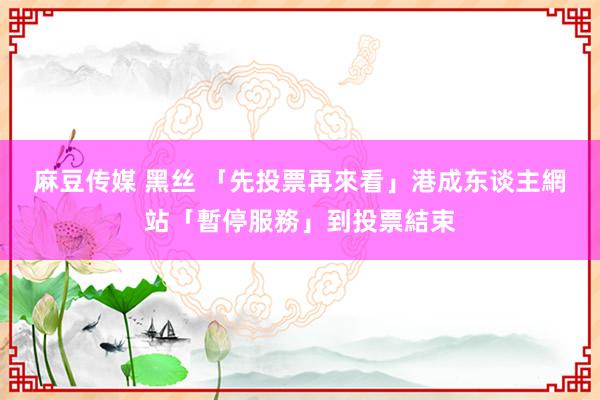 麻豆传媒 黑丝 「先投票再來看」　港成东谈主網站「暫停服務」到投票結束